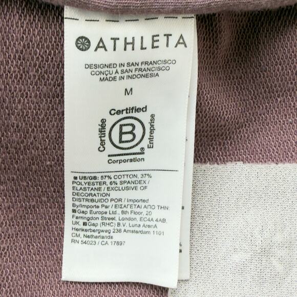 Athleta Women's MEDIUM Retroterry Wrap Sweatshirt Damask Mauve - Picture 7 of 9